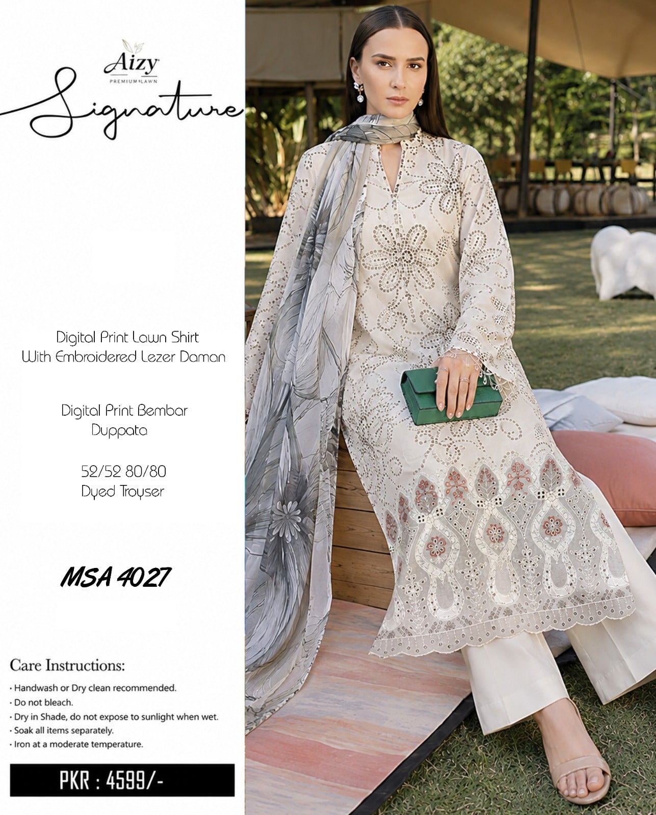 Embroidered Digital Print Lawn 3 Piece Suit