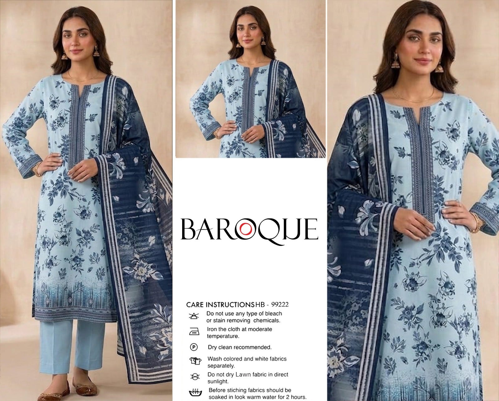 Lawn Boroque 3 piece dress