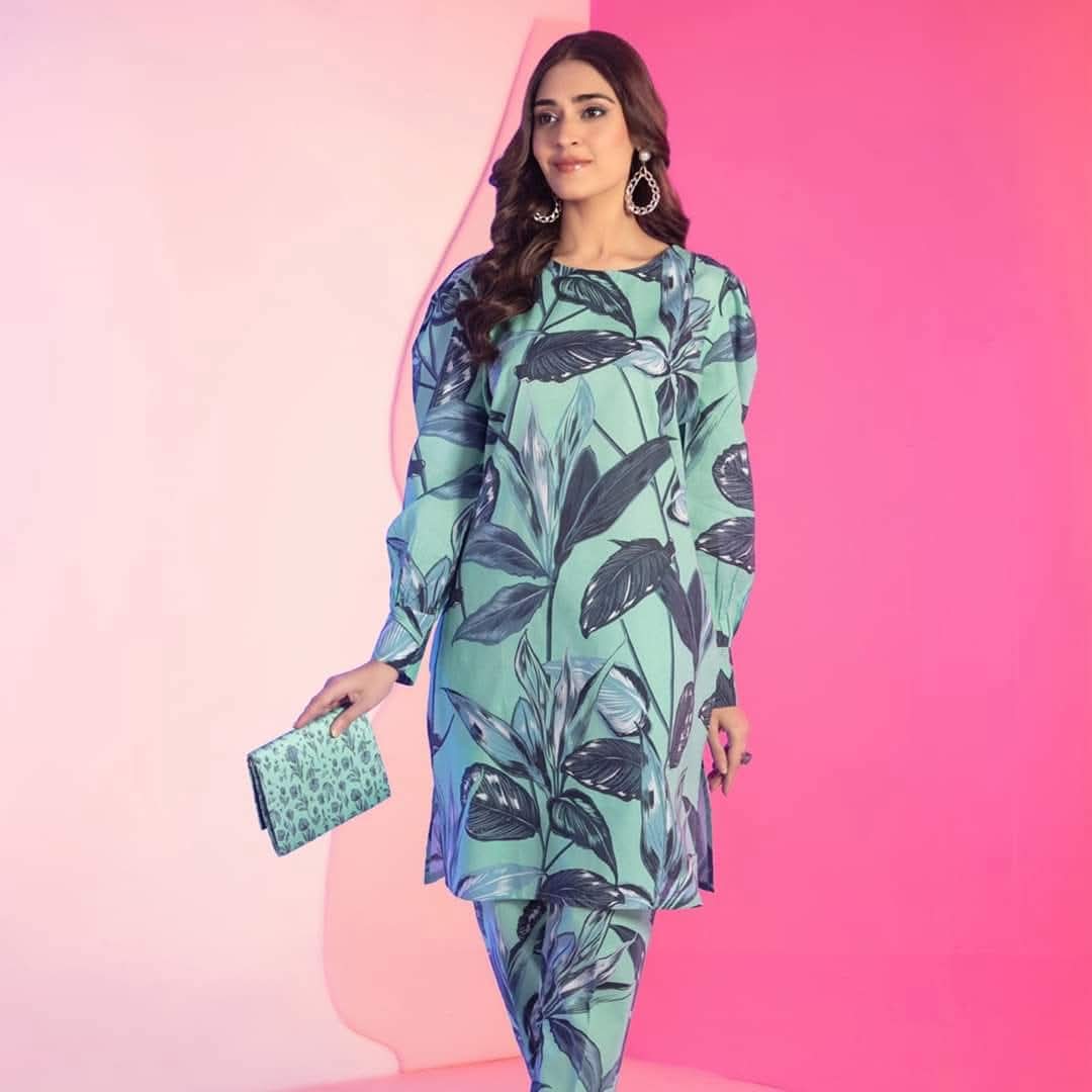 Women's Blue Floral Printed Kurta & Trouser Co-Ord Set