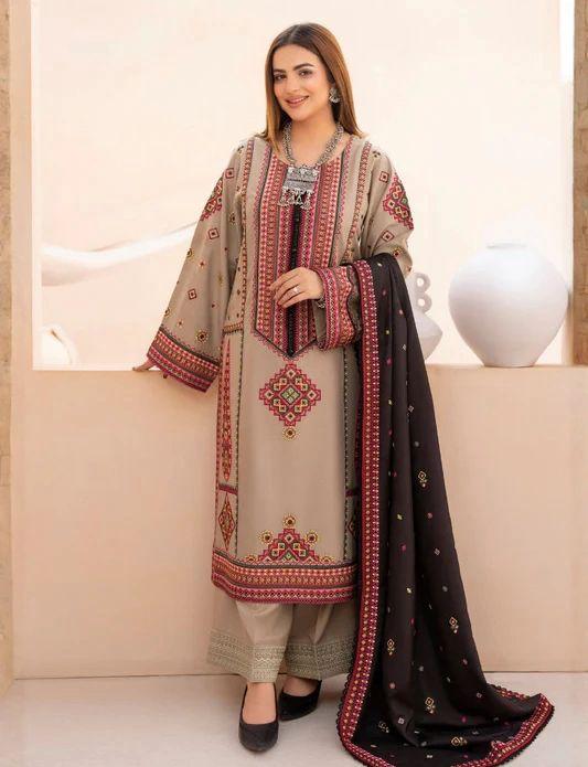 3 piece Embroidered  lawn