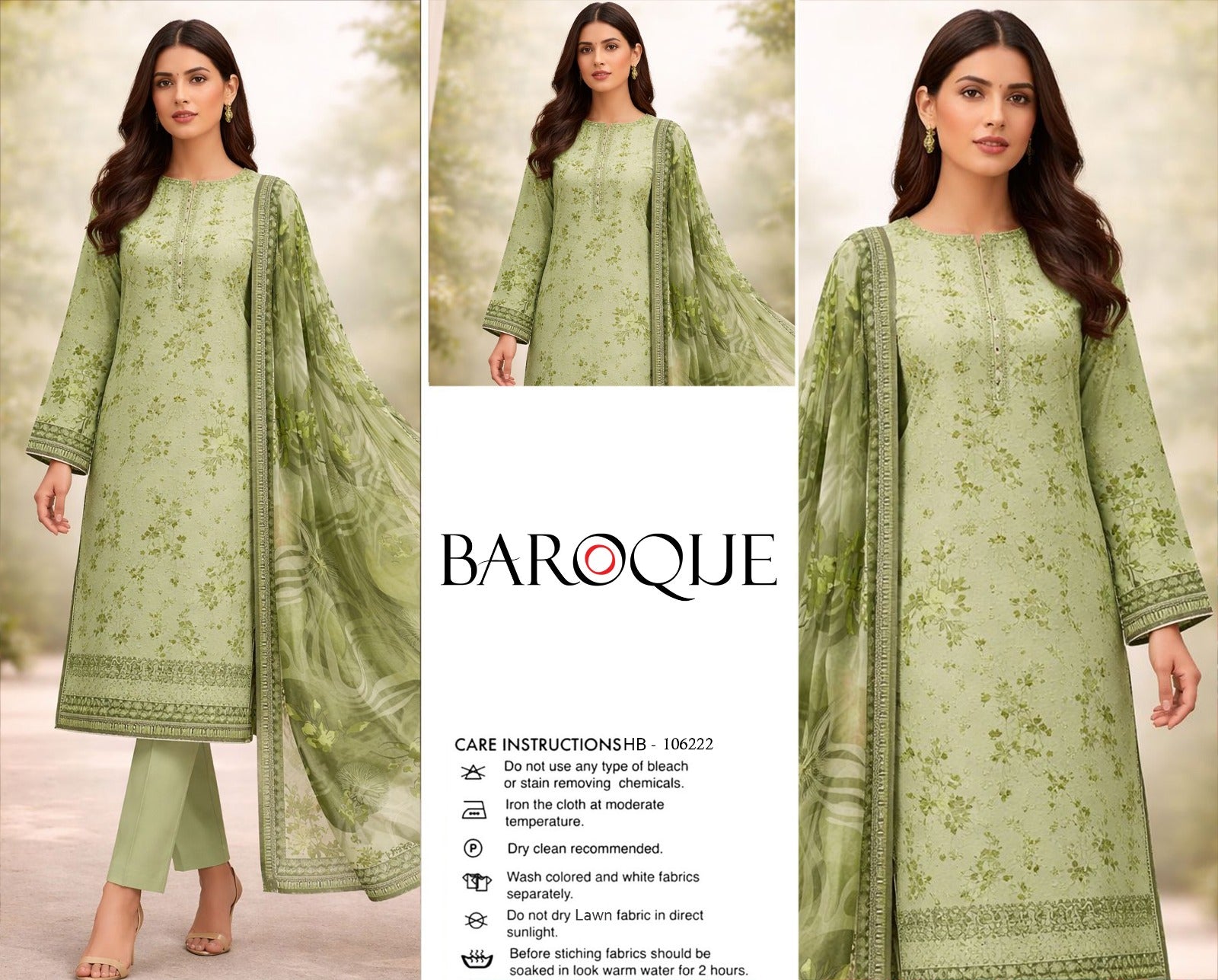 Lawn Boroque 3 piece dress