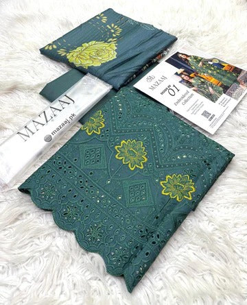Luxury Embroidered Cutwork Lawn Suit