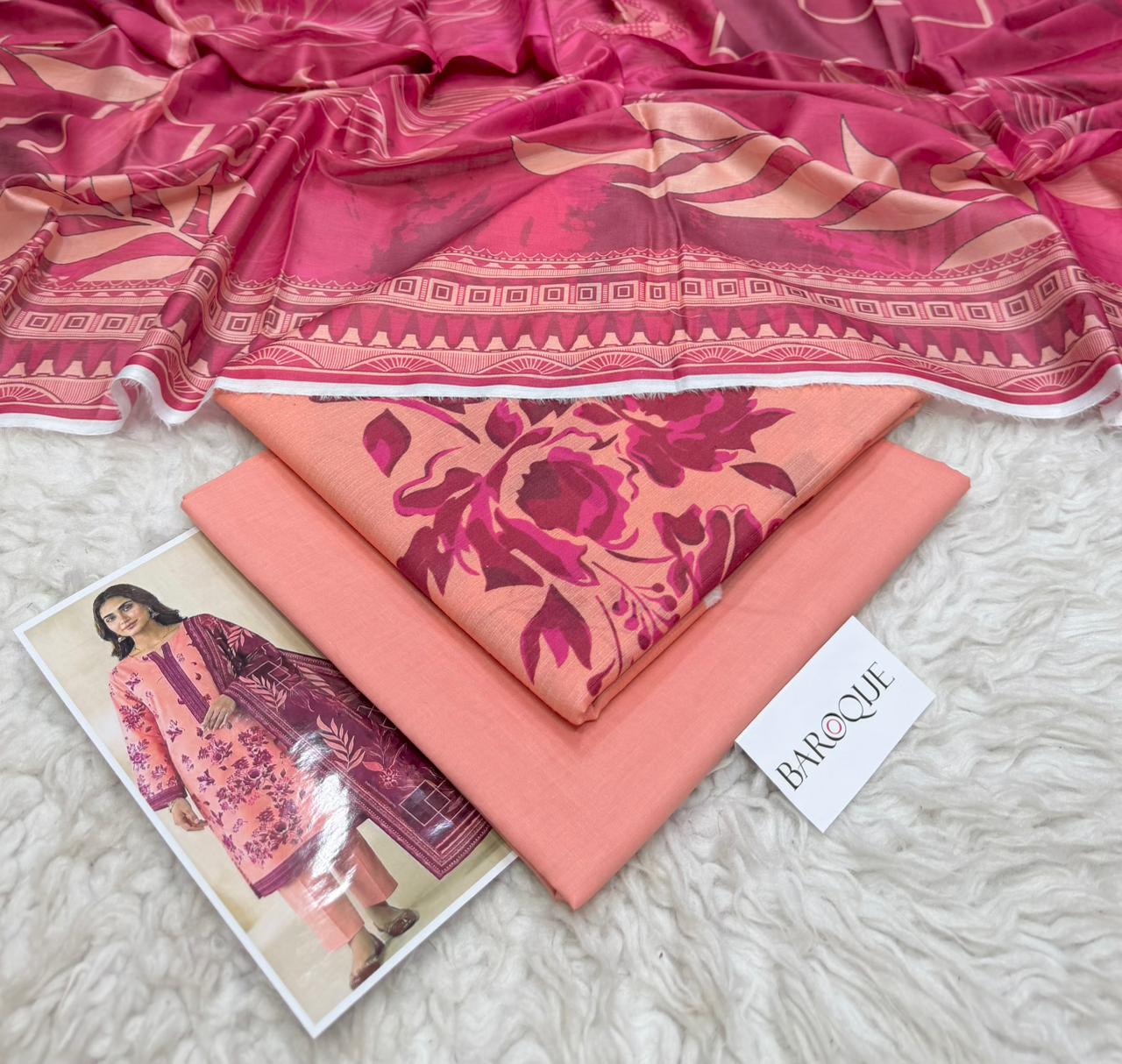 Lawn baroque 3 piece dress