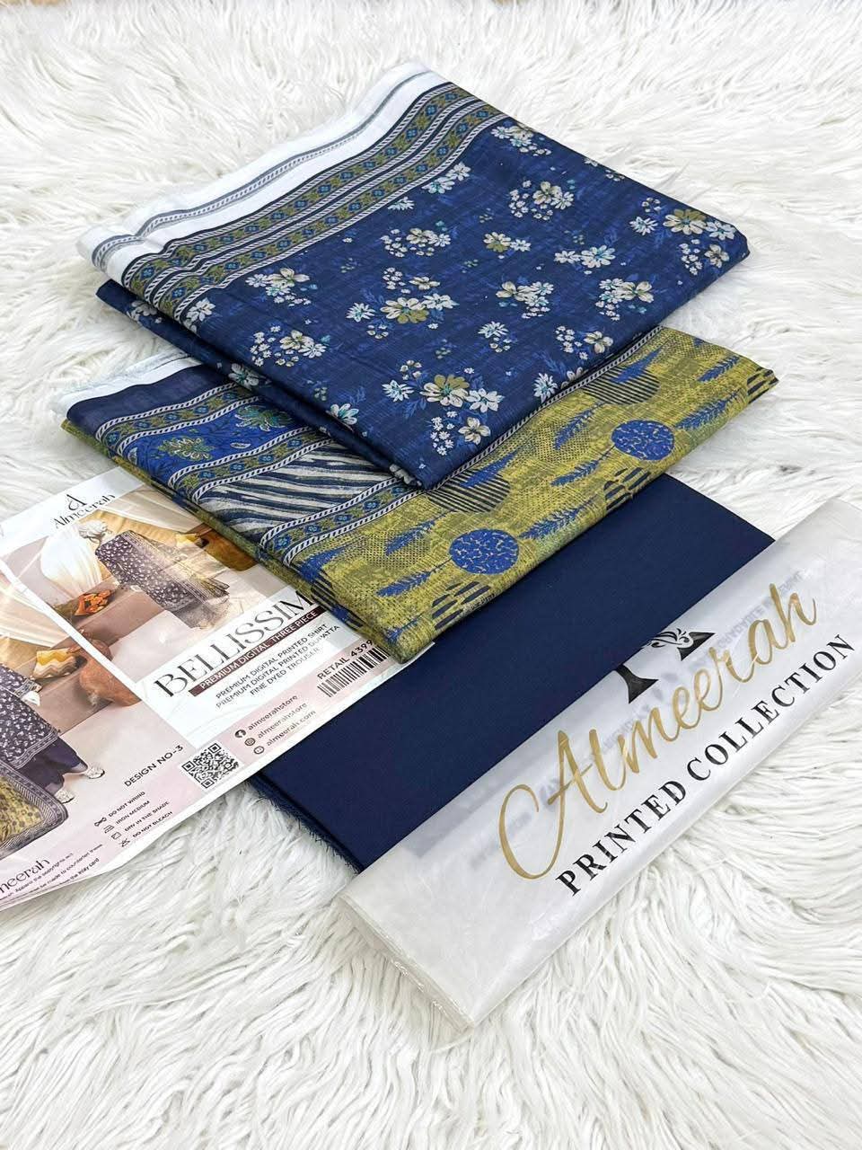 Ameerah Printed Collection 3-Piece Unstitched Floral Lawn Suit