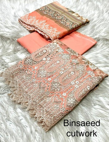 Luxury Embroidered Cutwork Lawn Suit