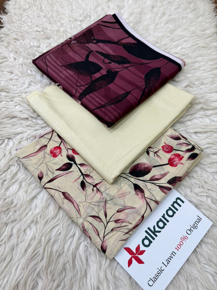 AL KARAM  LAWN PRINTED DRESSS