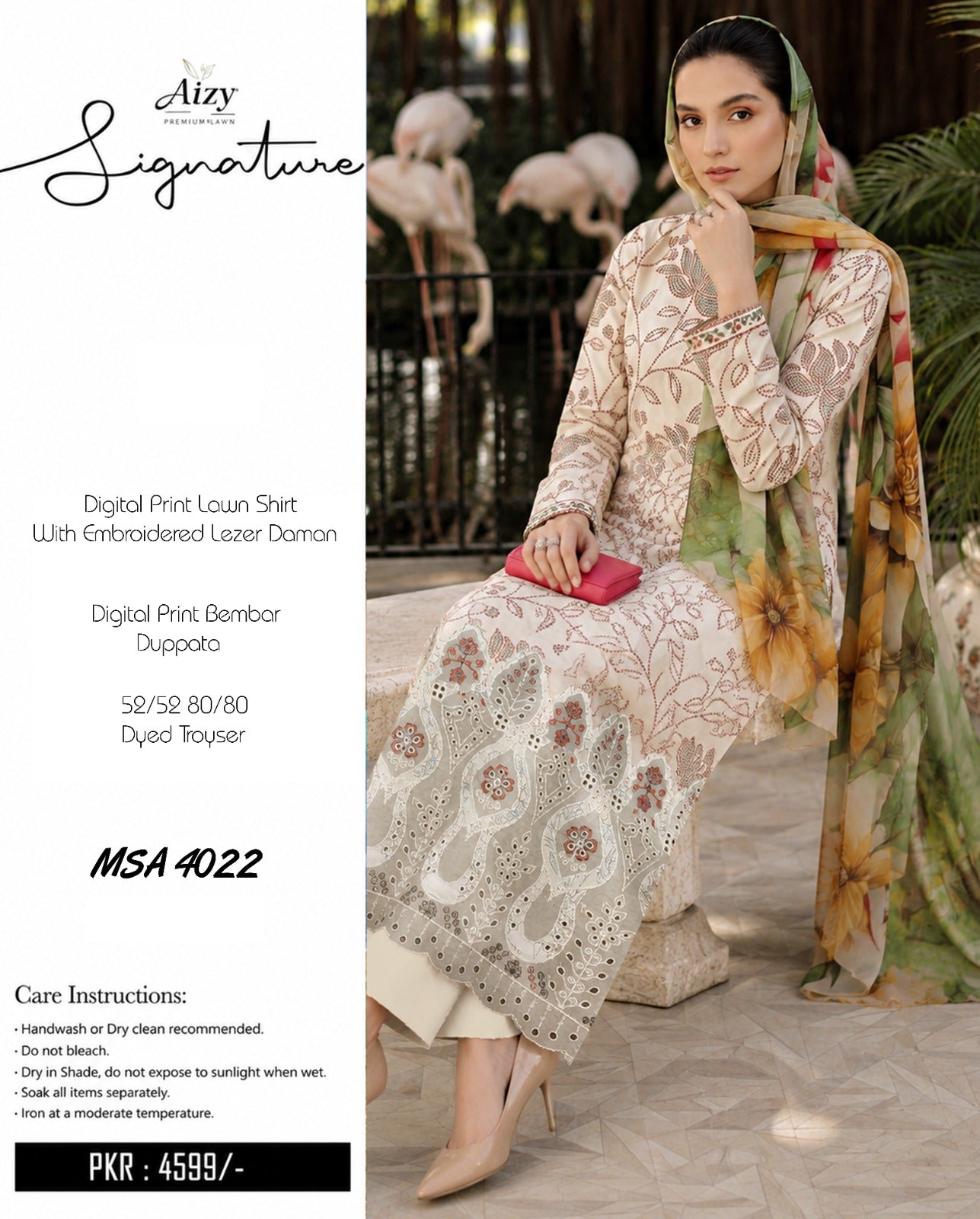 Embroidered Digital Print Lawn 3 Piece Suit