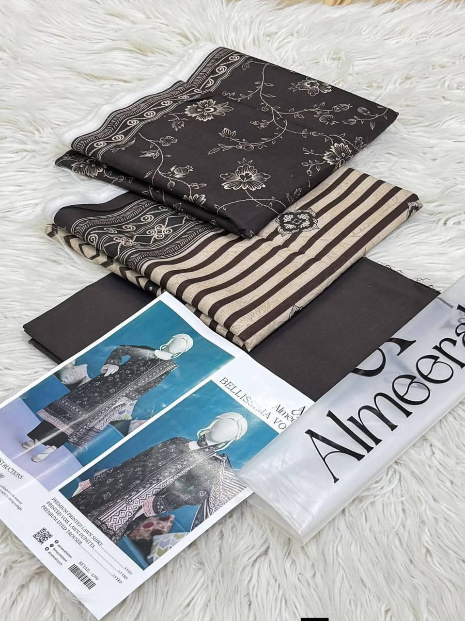 Ameerah Printed Collection 3-Piece Unstitched Floral Lawn Suit