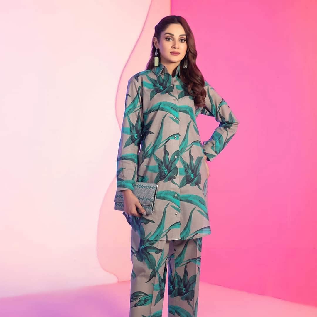 Women's Blue Floral Printed Kurta & Trouser Co-Ord Set