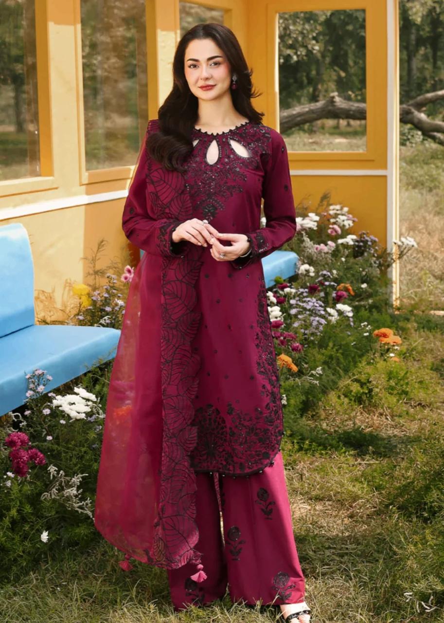 3 piece Embroidered  lawn