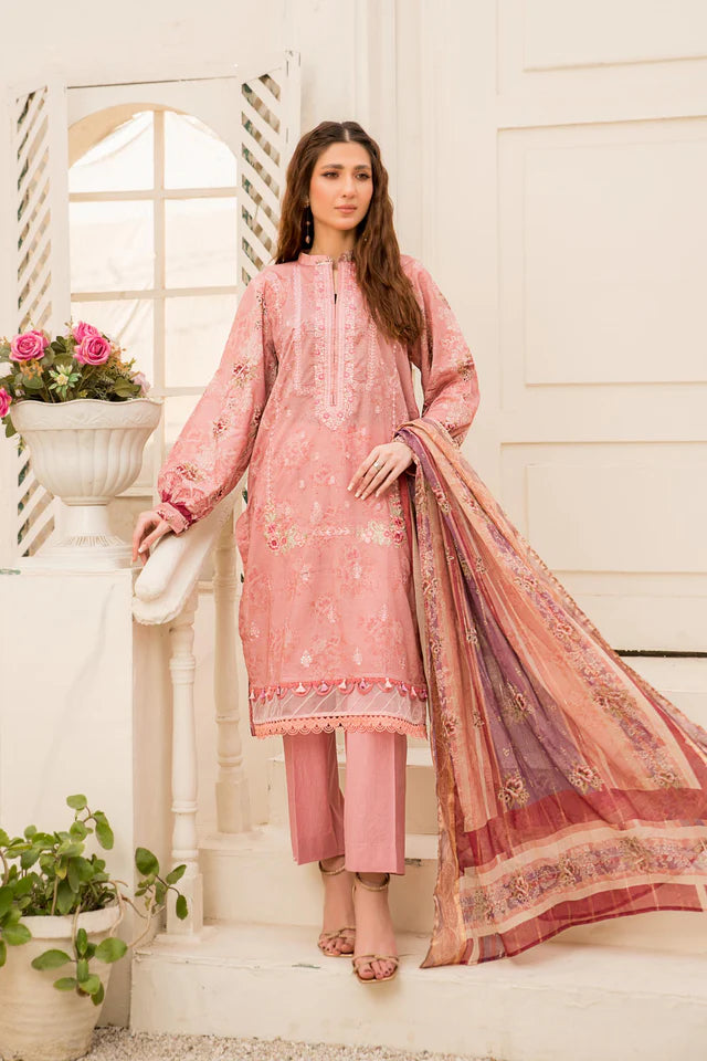 Summer Dresss  - 3PC Embroidered Suit