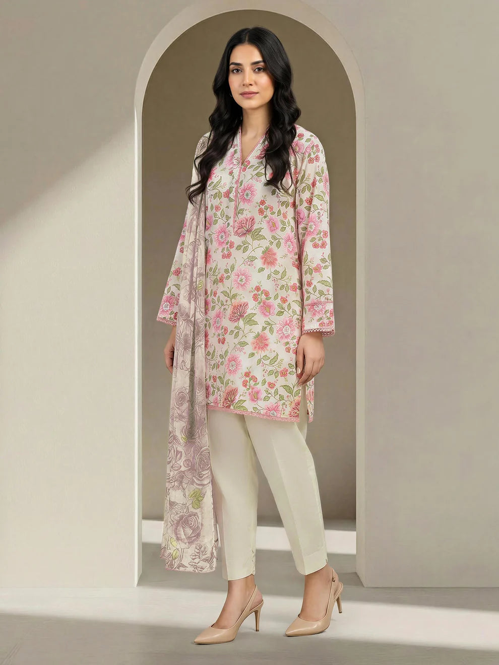 3 Piece Lawn Suit- Printed (Unstitched)