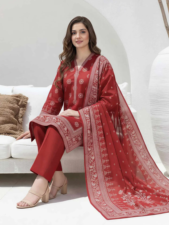3 Piece Lawn Paste Suit (Unstitched)