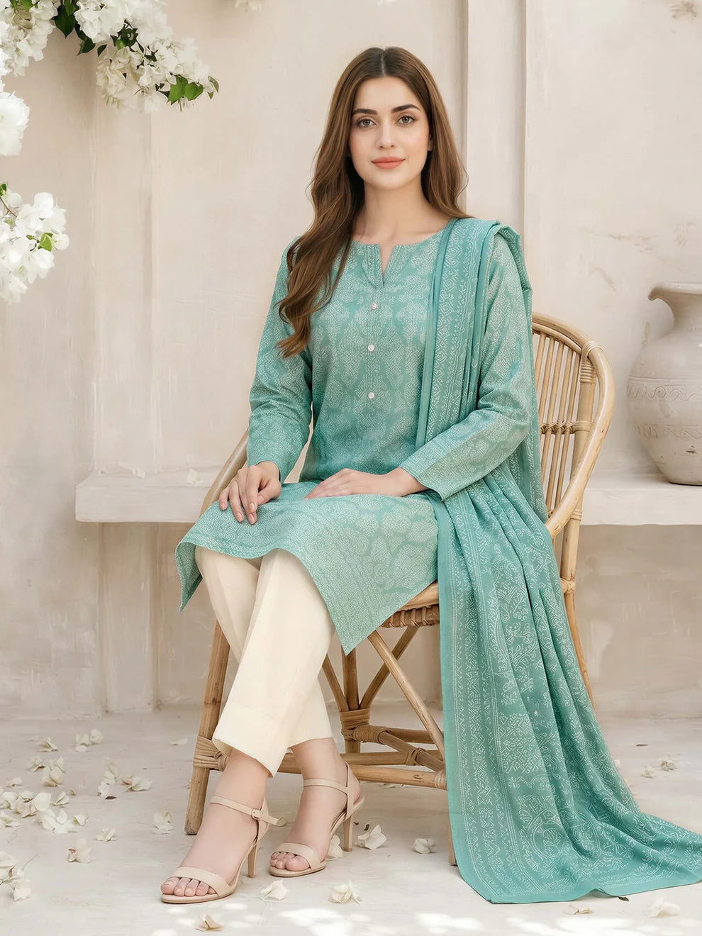 3 Piece Lawn Suit- Printed (Unstitched)