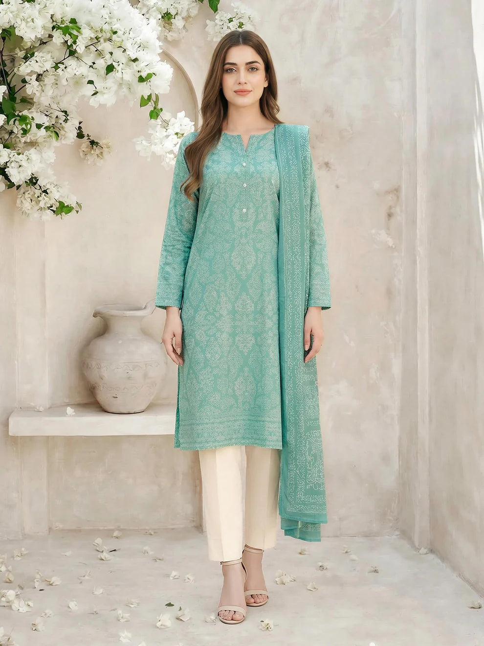 3 Piece Lawn Suit- Printed (Unstitched)