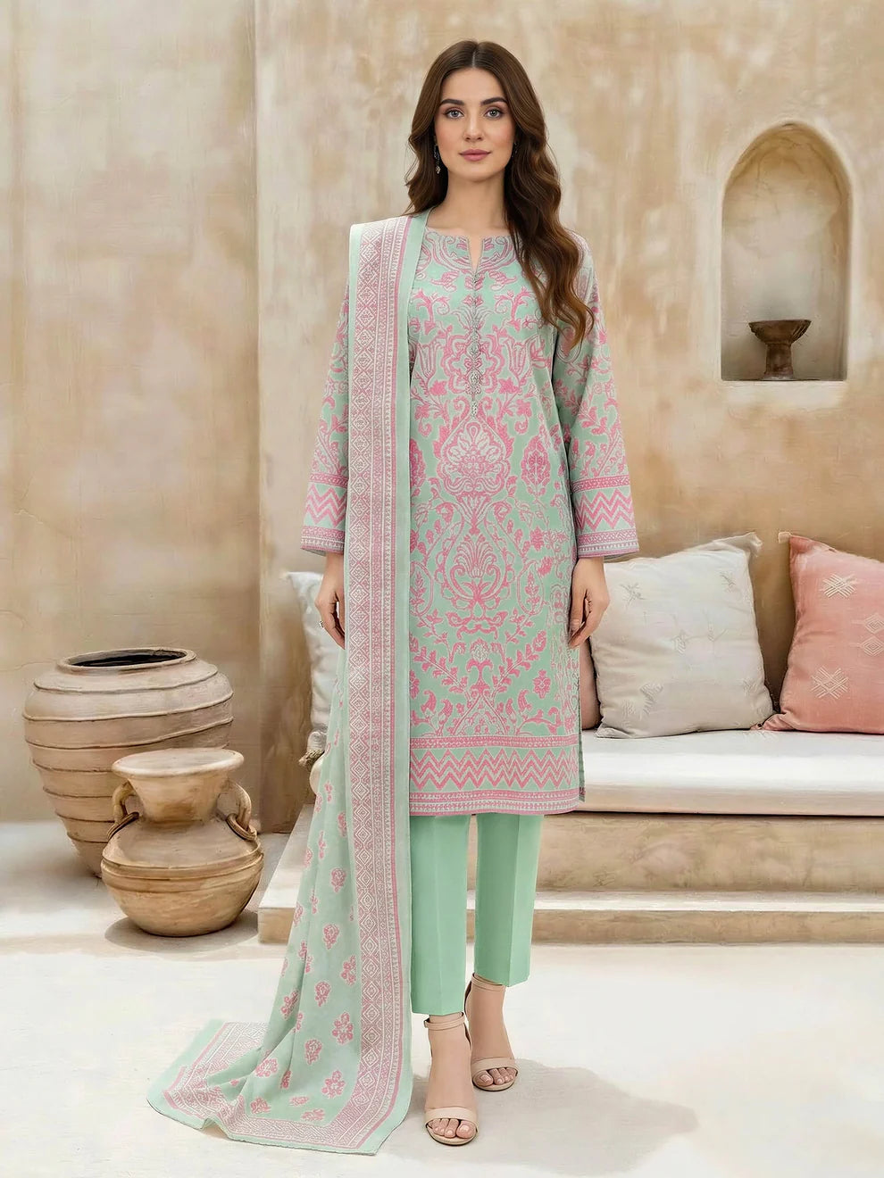 3 Piece Lawn Suit- Printed (Unstitched)
