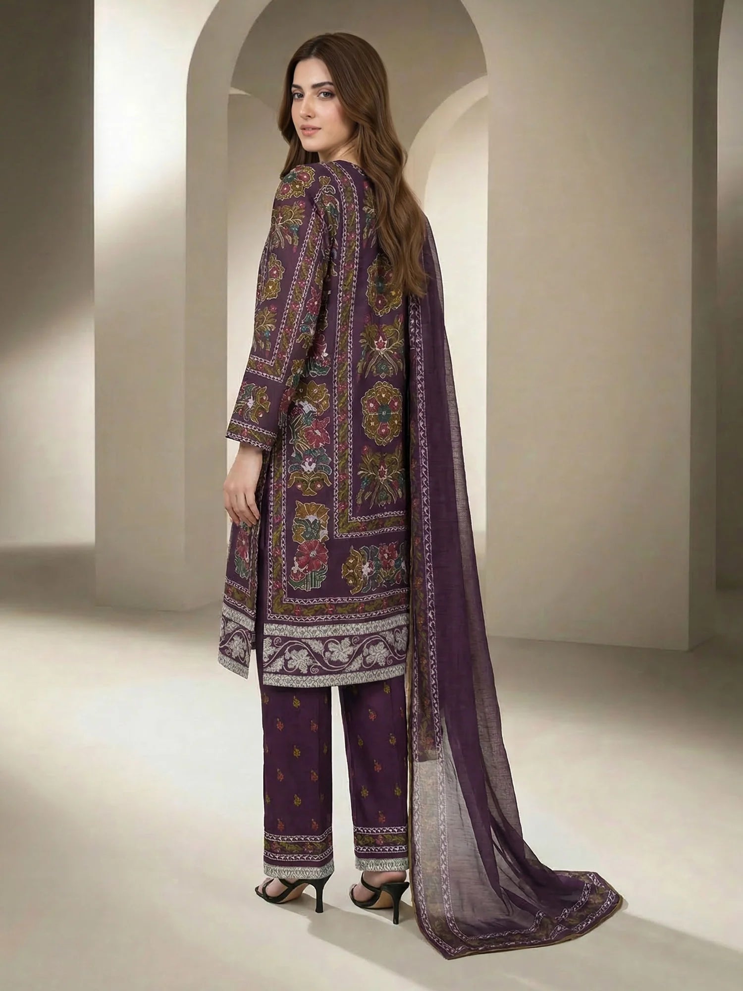3 Piece Lawn Suit- Printed (Unstitched)