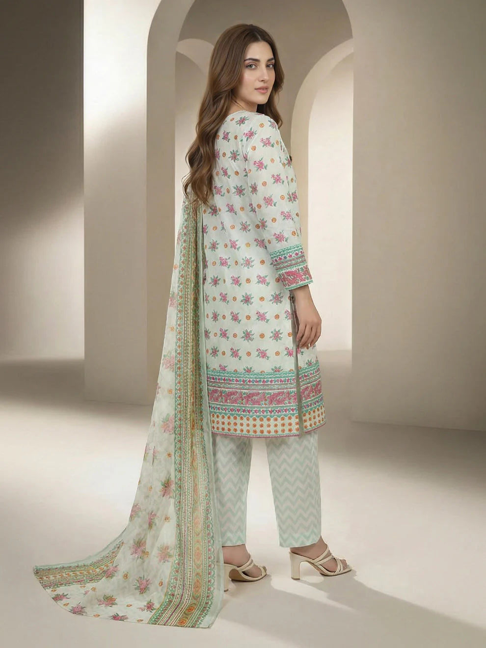 3 Piece Lawn Suit- Printed (Unstitched)