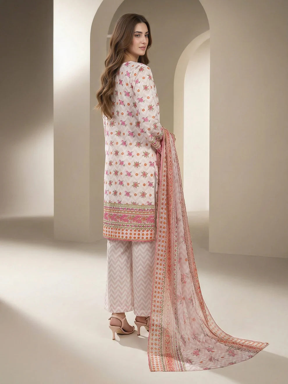 3 Piece Lawn Suit- Printed (Unstitched)