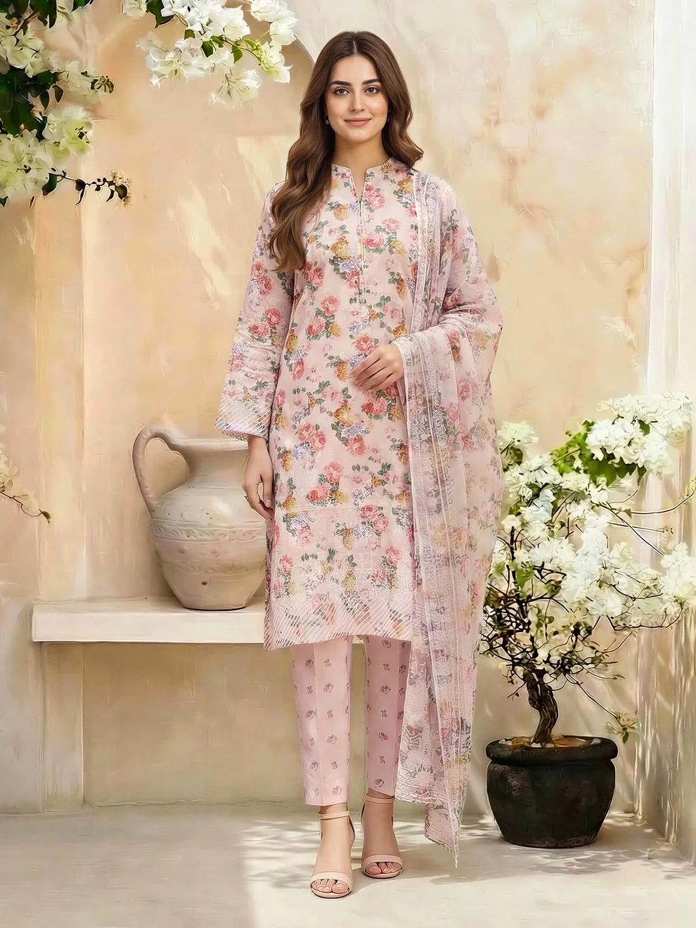 3 Piece Lawn Suit- Printed (Unstitched)