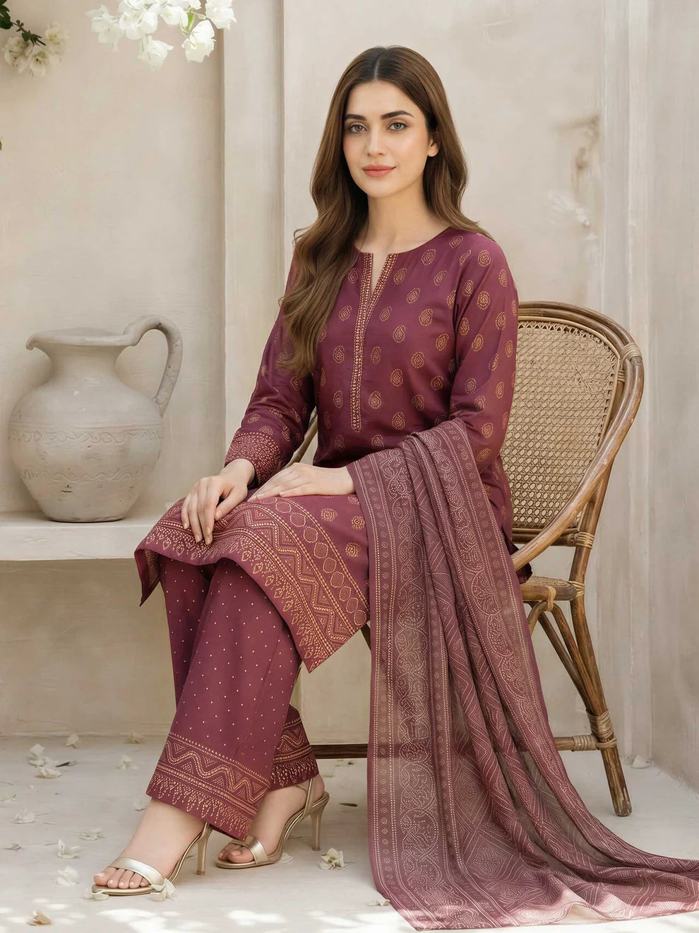 3 Piece Lawn Suit- Paste Printed (Unstitched)
