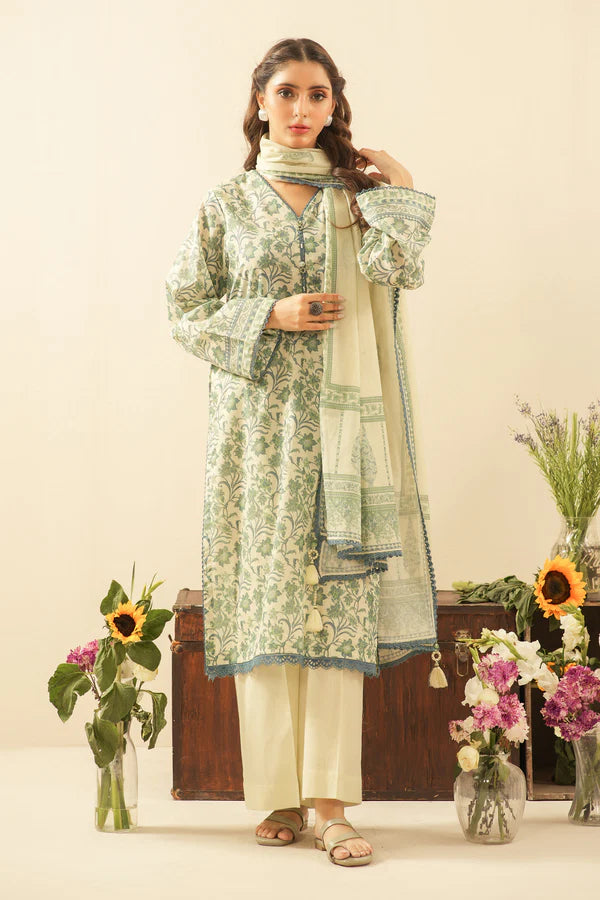 Mint Green Printed Lawn 3 Piece Suit