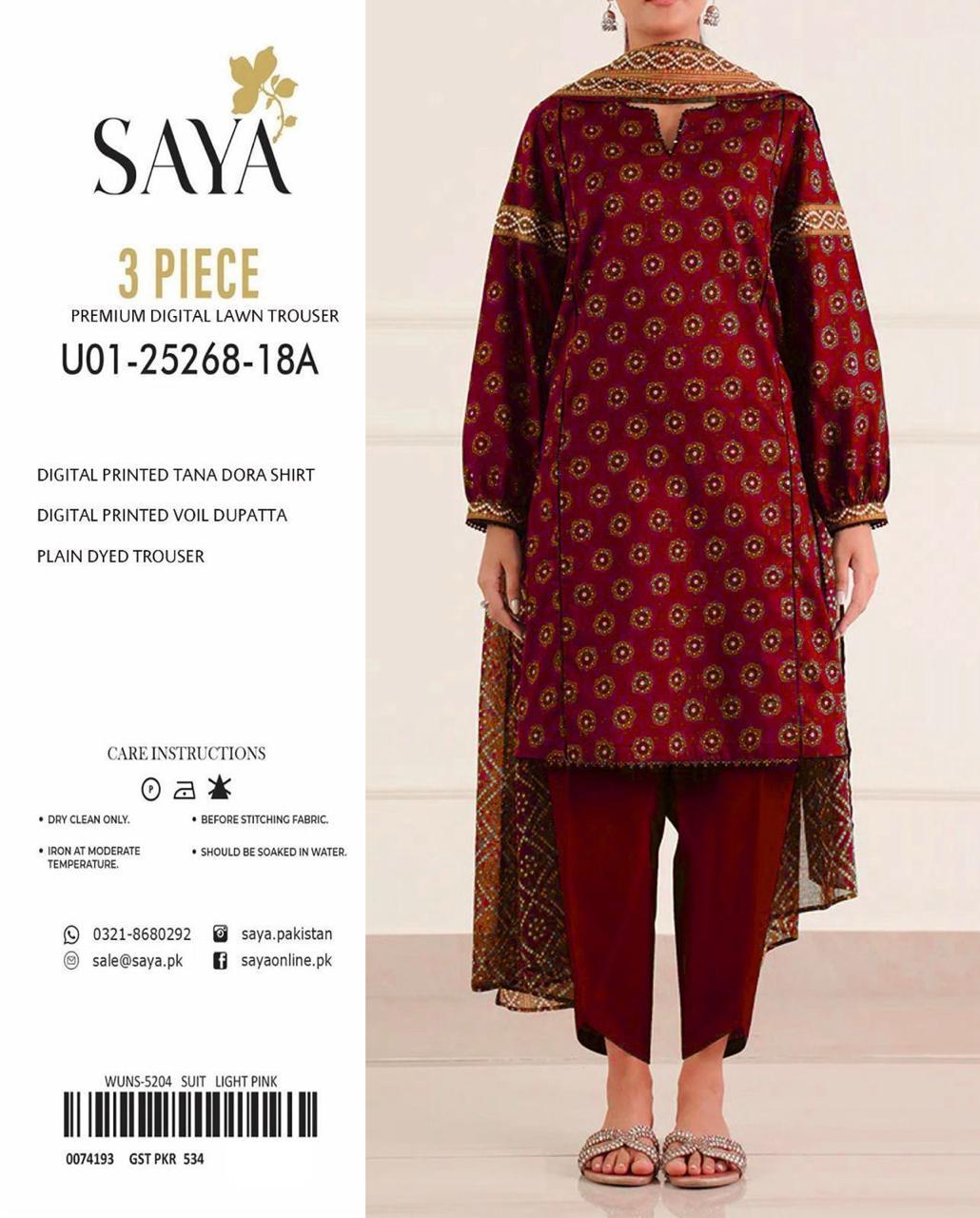 PRINTED LAWN DRESS SAYA BRAND