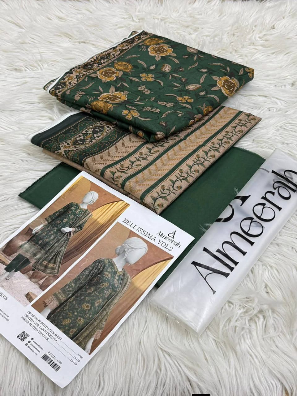 Ameerah Printed Collection 3-Piece Unstitched Floral Lawn Suit