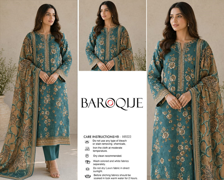 Lawn Boroque 3 piece dress