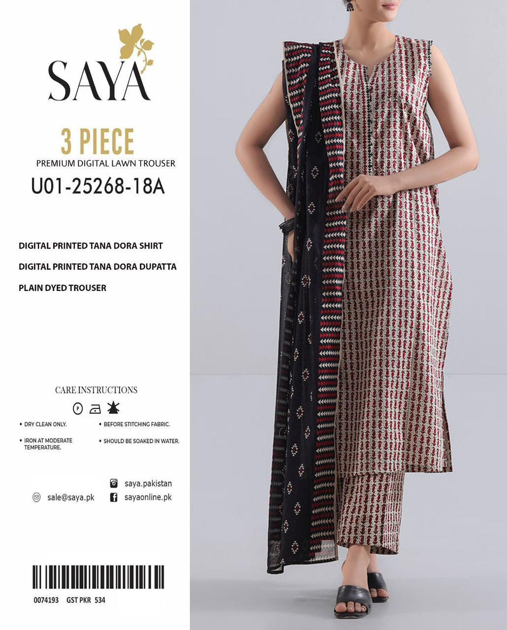 PRINTED LAWN DRESS SAYA BRAND