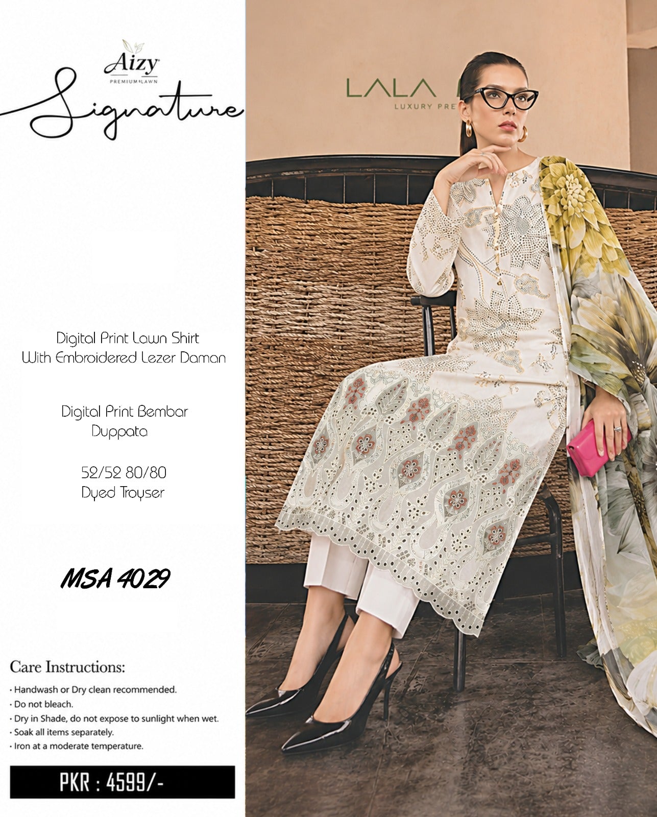 Embroidered Digital Print Lawn 3 Piece Suit