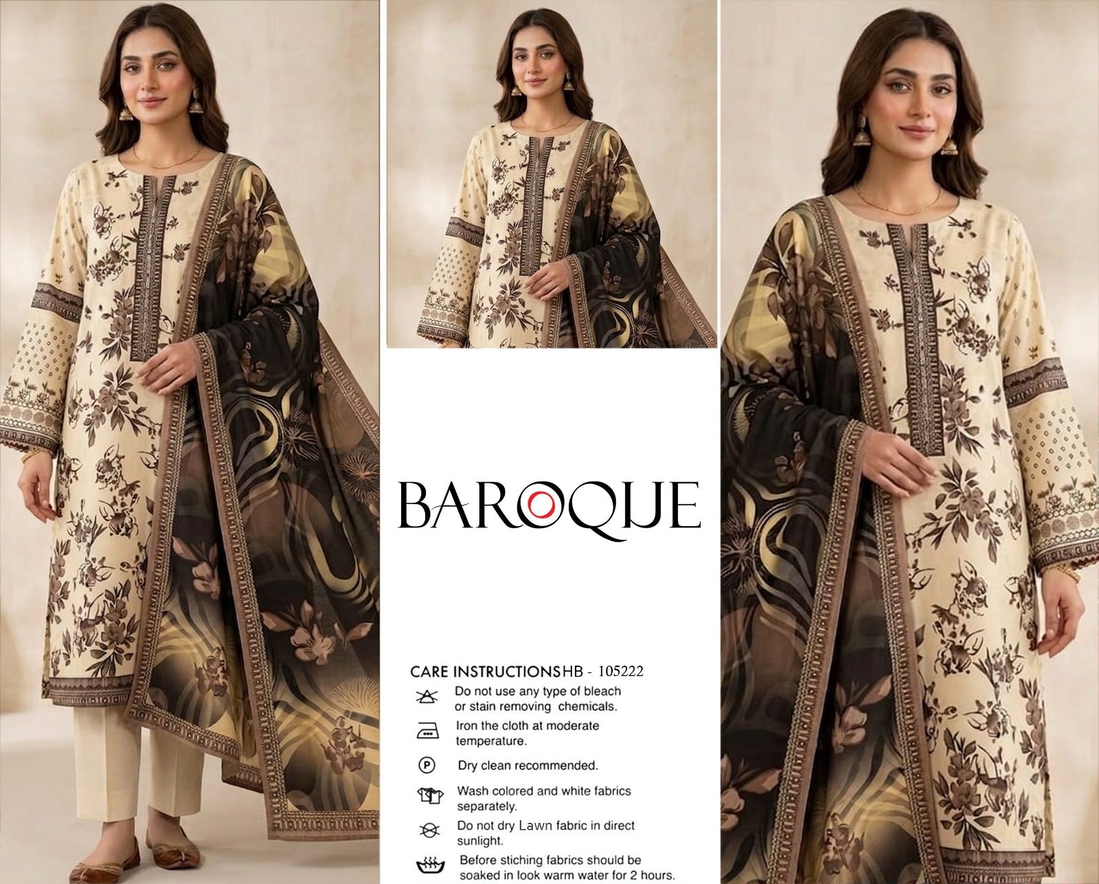 Lawn Boroque 3 piece dress